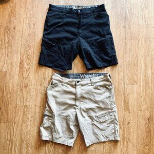 Wrangler ATG Performance Utility Shorts Men's 36x8  Lot Of 2 Black/tan Hiking